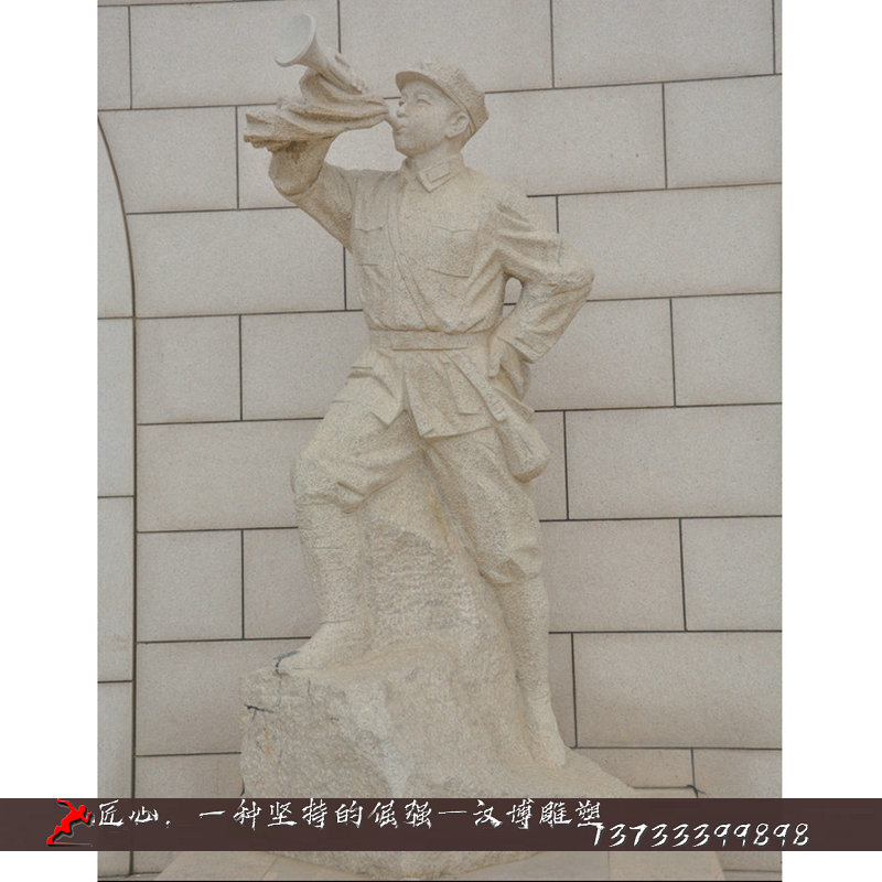 铸铜人物雕像,吹号角红军铜雕,铸铜雕塑加工