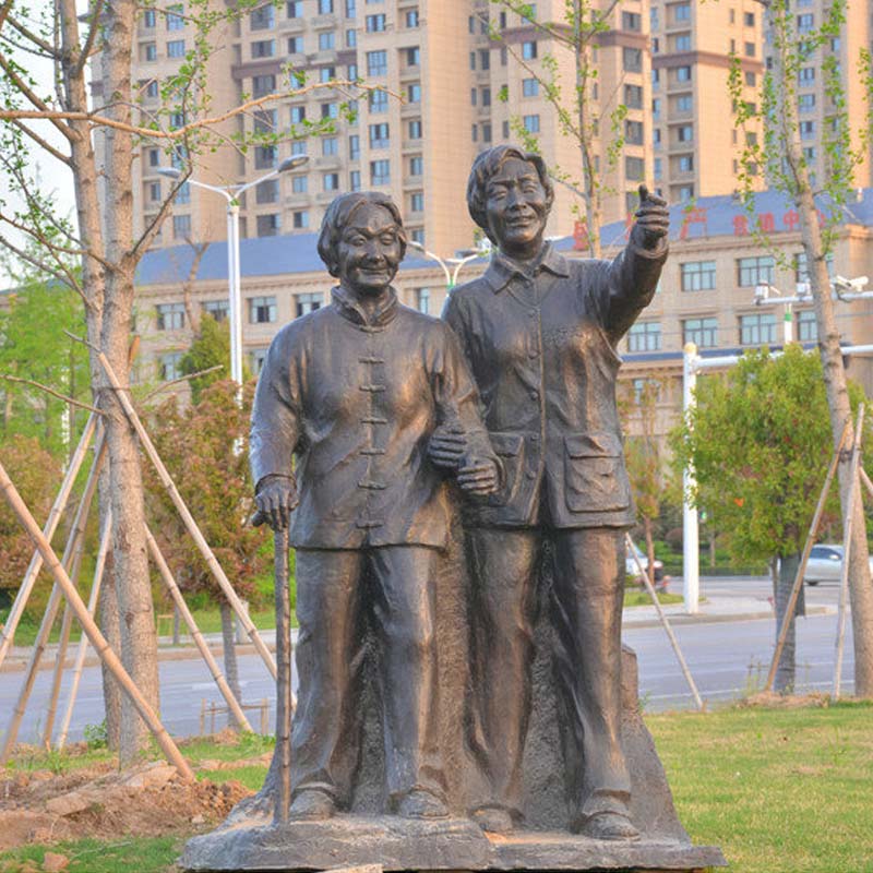 铸铜雕塑,孝敬老人雕像,铸铜雕塑加工