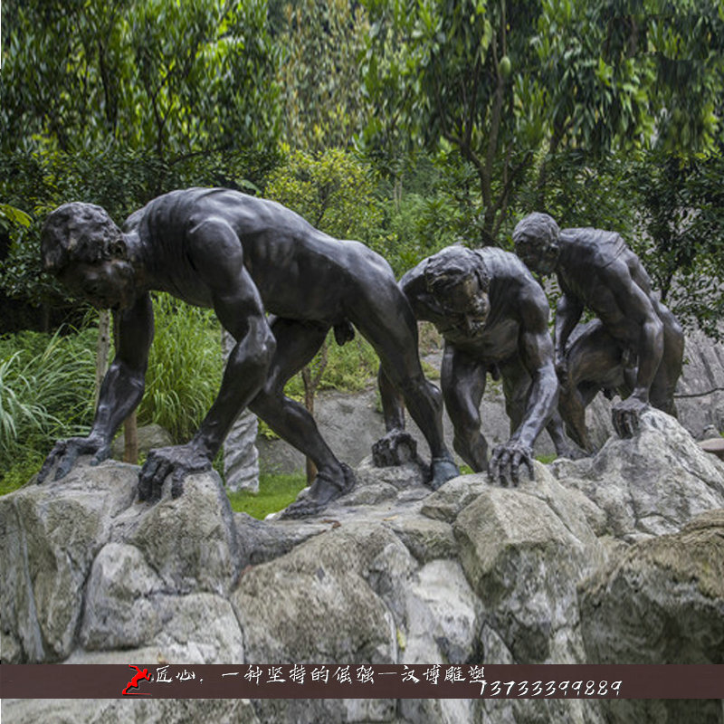 纤夫雕塑,民间生活铜雕,铸铜雕塑加工