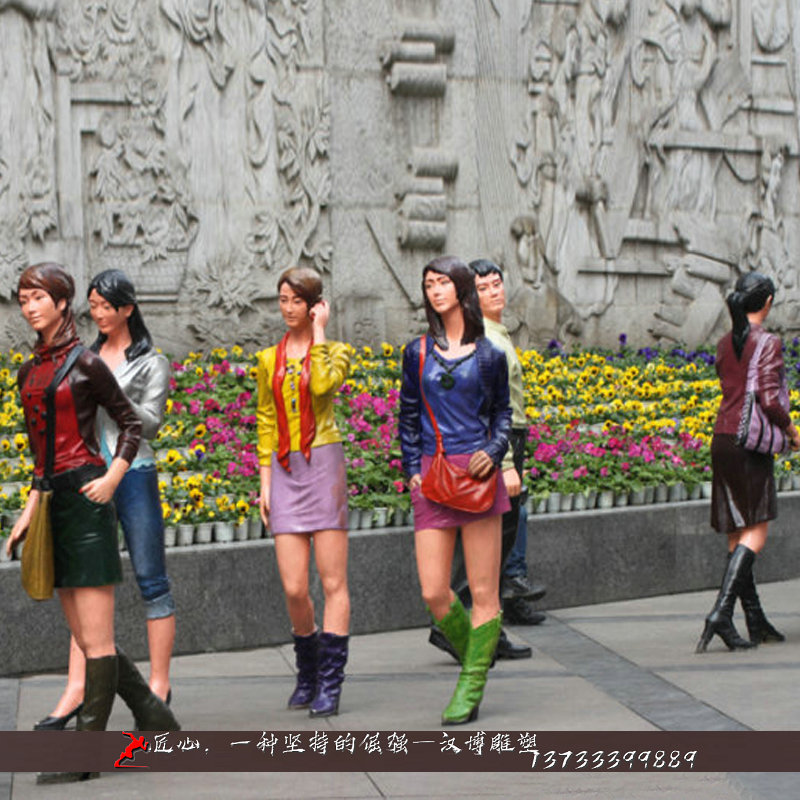 铸铜雕塑,步行街铜雕,人物铸铜雕像