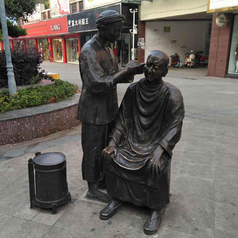 铸铜人物雕塑像步行街铁艺雕像,铸铜雕塑加工