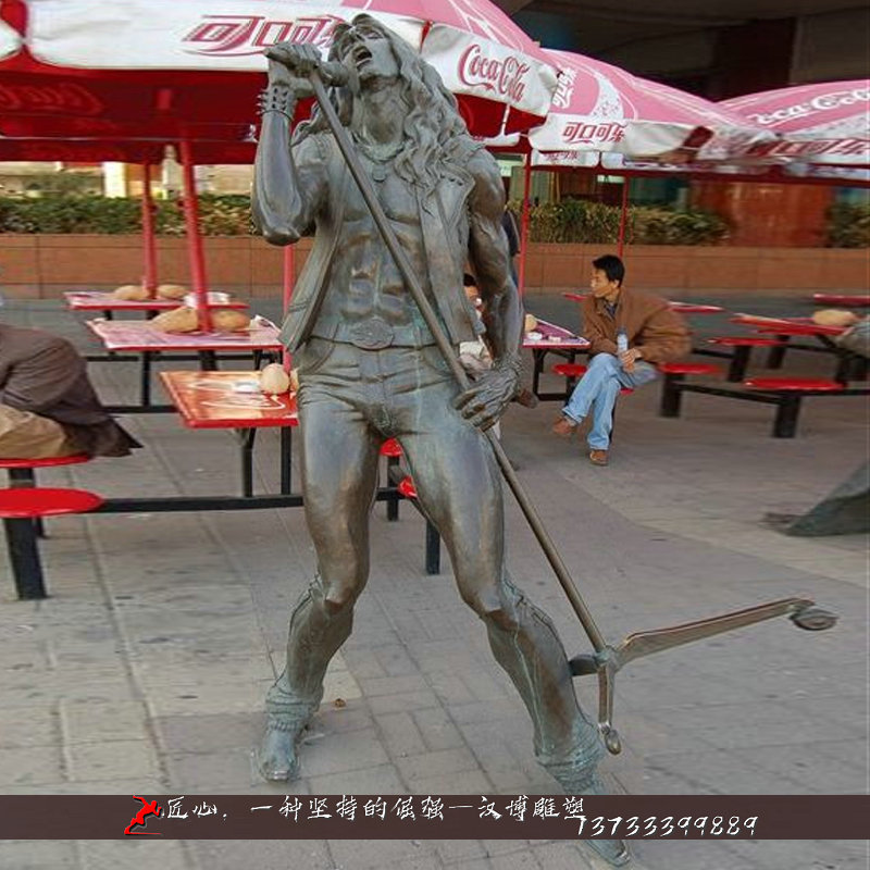 铸铜人物雕像,唱歌小品铜雕,铸铜雕塑加工