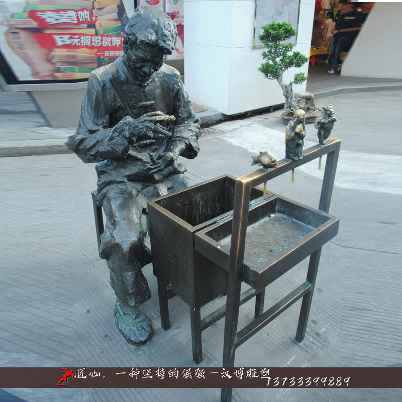 铸铜人物雕像,步行街景观铜雕,铸铜雕塑厂家