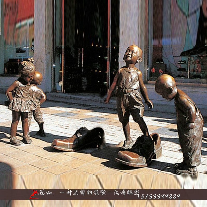 铸铜人物雕像,商业街人物铜雕,小品雕塑定制
