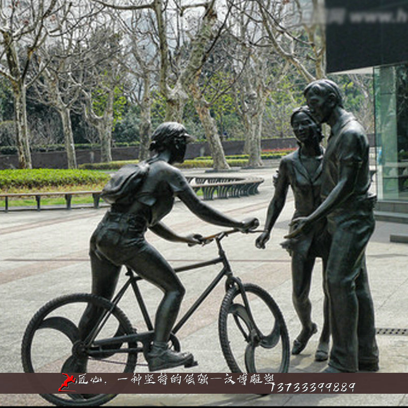 铸铜雕塑,商业街景观铜雕,人物铸铜雕像