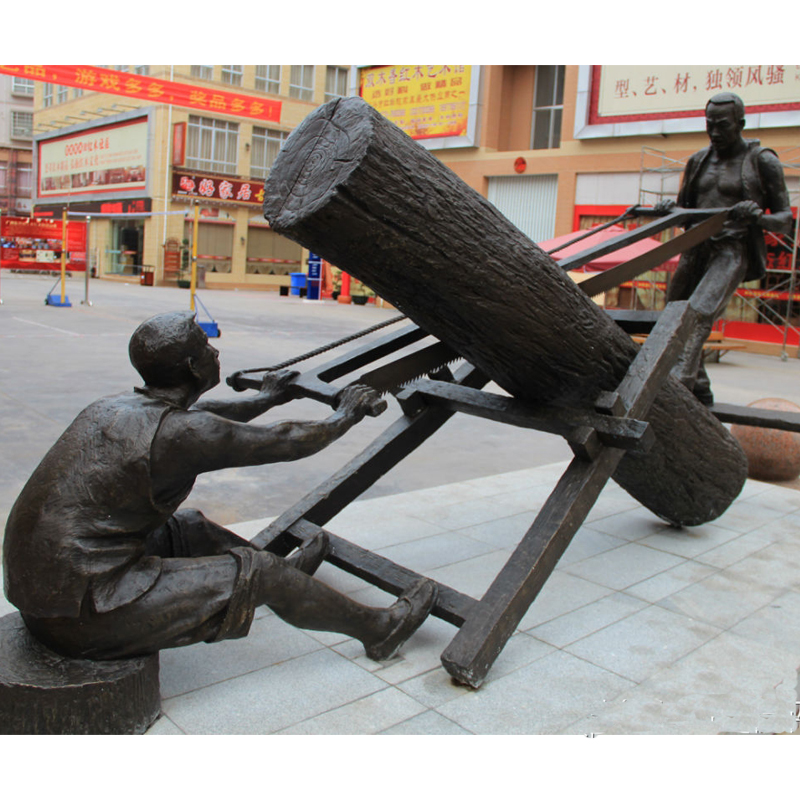 铸铜人物雕像,木匠文化铜雕,铸铜雕塑定制