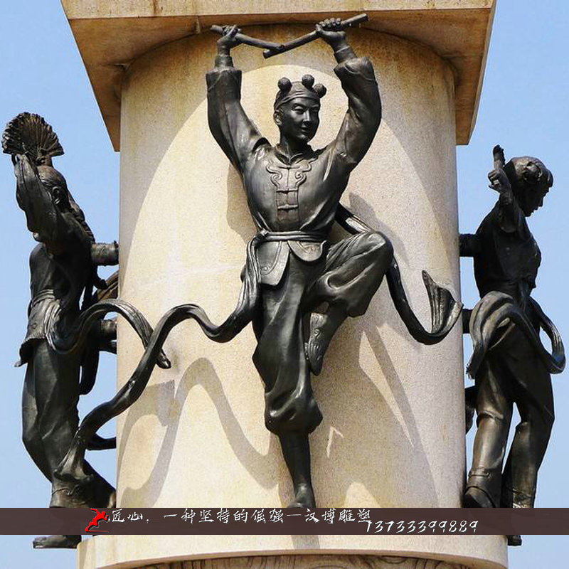 铸铜人物雕像,秧歌城铜雕,铸铜雕塑加工