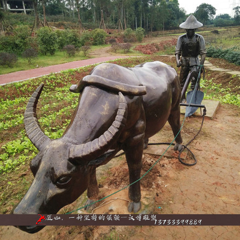 铸铜雕塑,耕牛雕像,铜雕制作加工