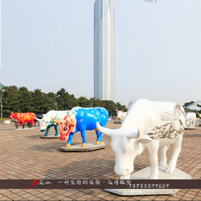 铸铜牛雕像,绘彩雕塑,铜雕制作加工