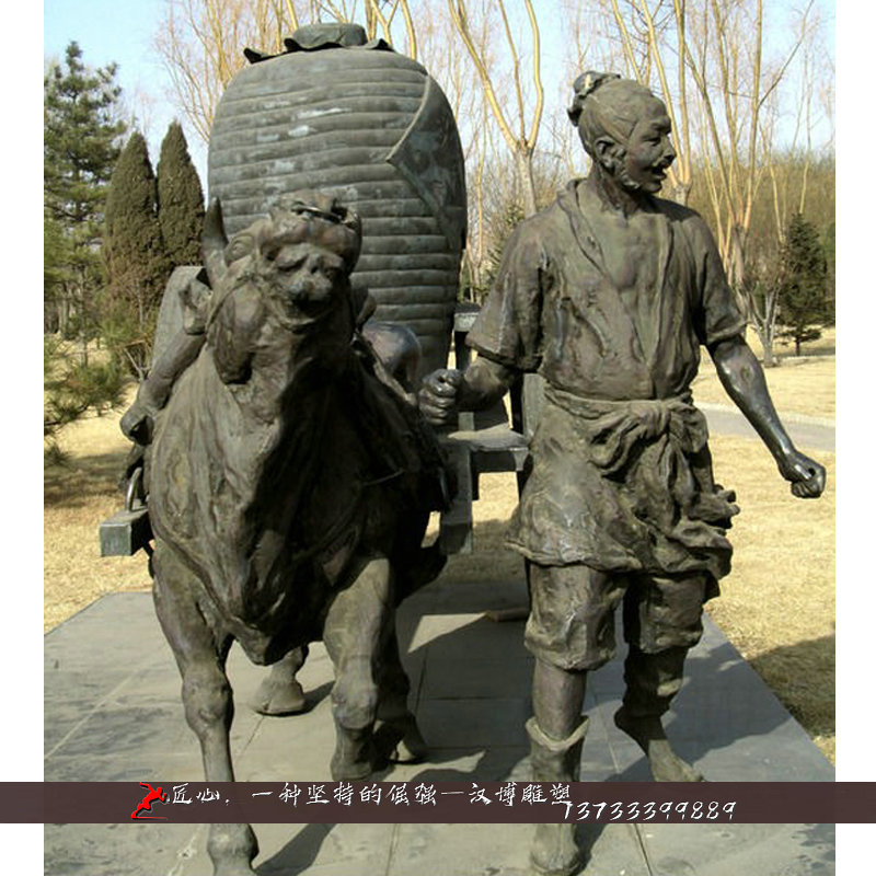 铸铜雕塑,园林铜雕,纯铜牛雕像