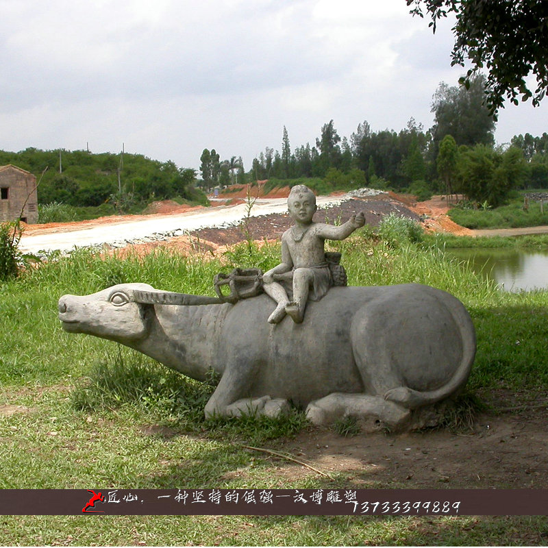 铸铜雕像,牧童骑牛铜雕,纯铜雕塑