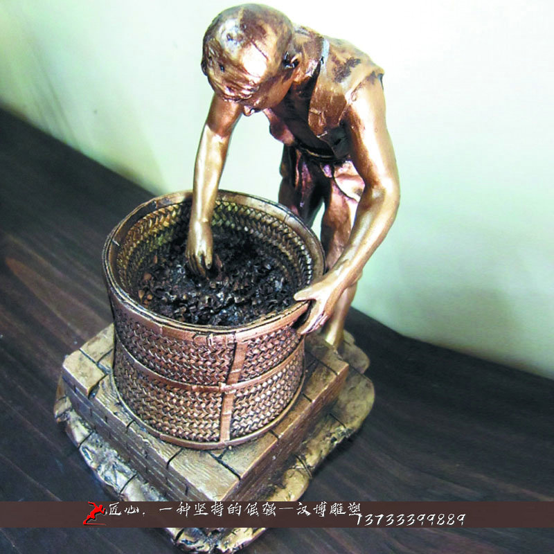 铸铜人物雕像,茶文化铜雕,铸铜雕塑厂家
