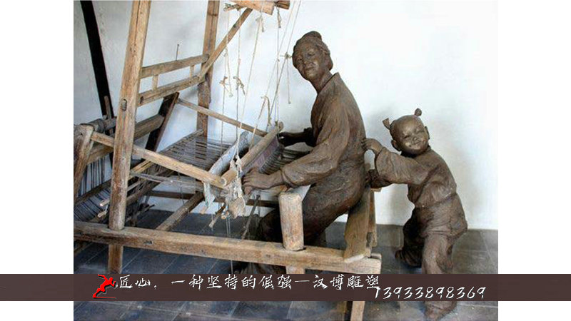 铸铜雕塑,纺织人物雕像,铜雕制作加工