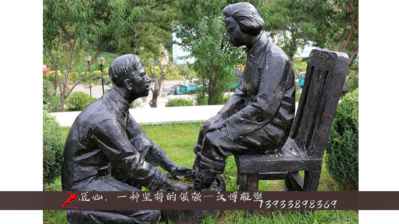 铸铜人物雕像,孝顺老人铜雕,铸铜雕塑厂家