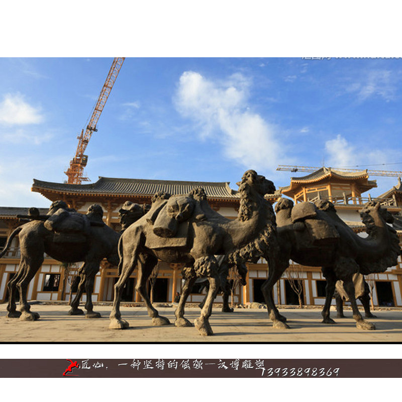 铸铜骆驼雕像,骆驼商人铜雕,铸铜雕塑定制