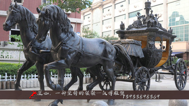 铸铜雕塑,铸铜马车雕像,铜雕制作厂家