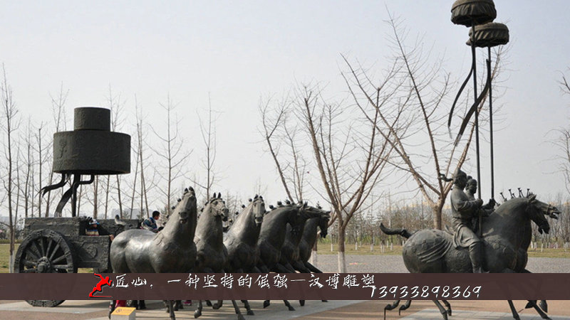 铸铜马车雕像,古代人物铜雕,铜雕制作加工