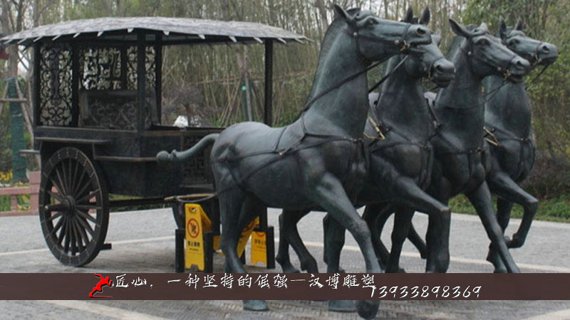 铸铜雕塑,景观马车雕像,园林铜雕
