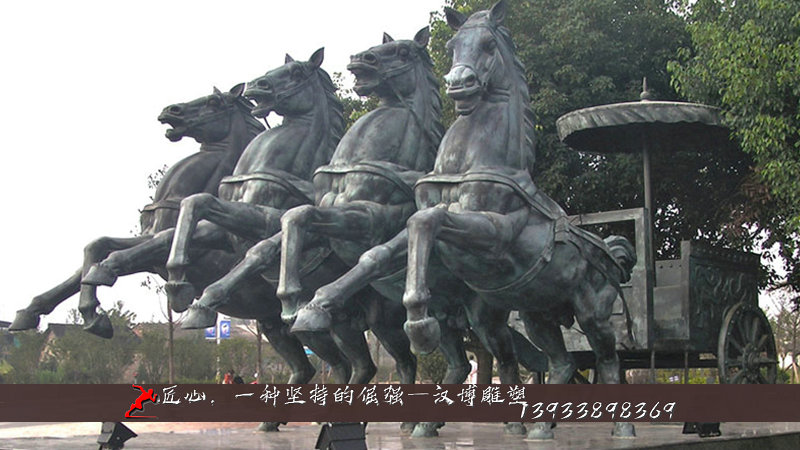 铸铜雕像,纯铜雕塑,马车铜雕制作