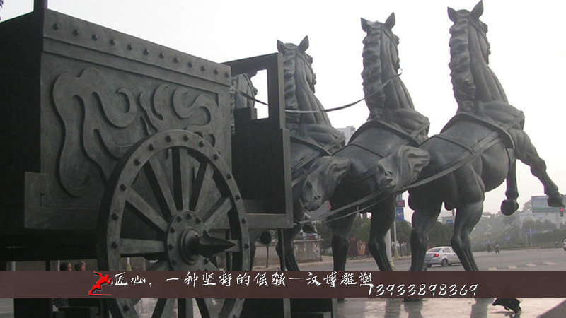 铸铜马车雕塑,黄铜雕像,广场景观铜雕
