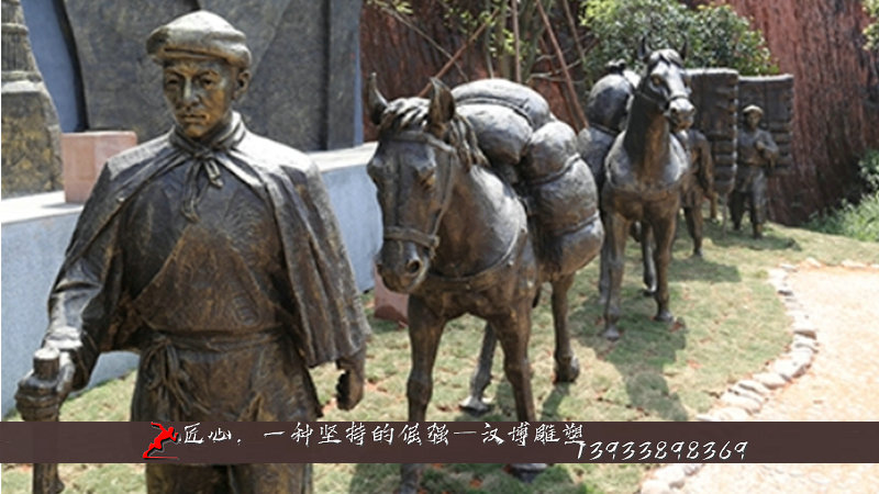 铸铜人物雕像,茶马古道铜雕,人物雕塑定制