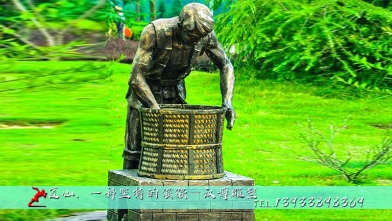 铸铜人物雕塑,茶文化雕像,铜雕制作定制
