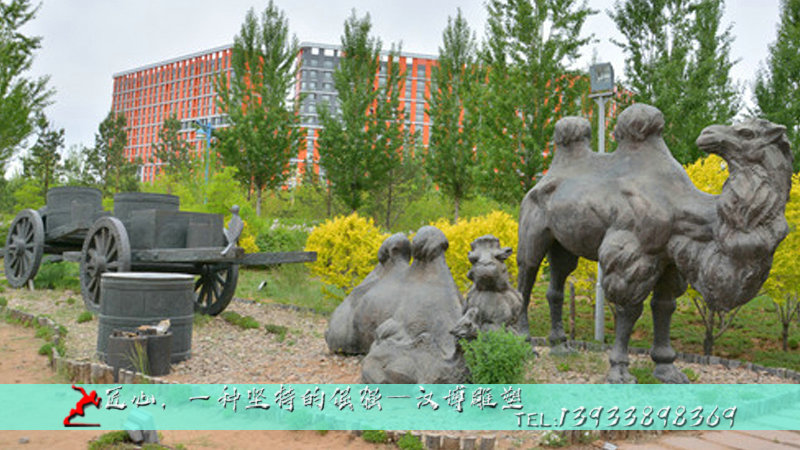 铸铜雕塑,铜雕骆驼雕像,景观雕塑加工