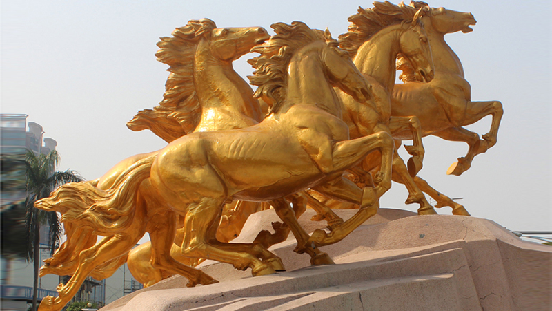户外广场雕塑,大型雕像制作,大型战马铜雕