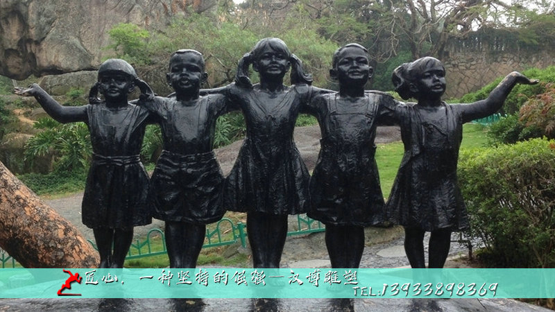 铸铜人物雕像,小孩铜雕加工,景观园林雕塑