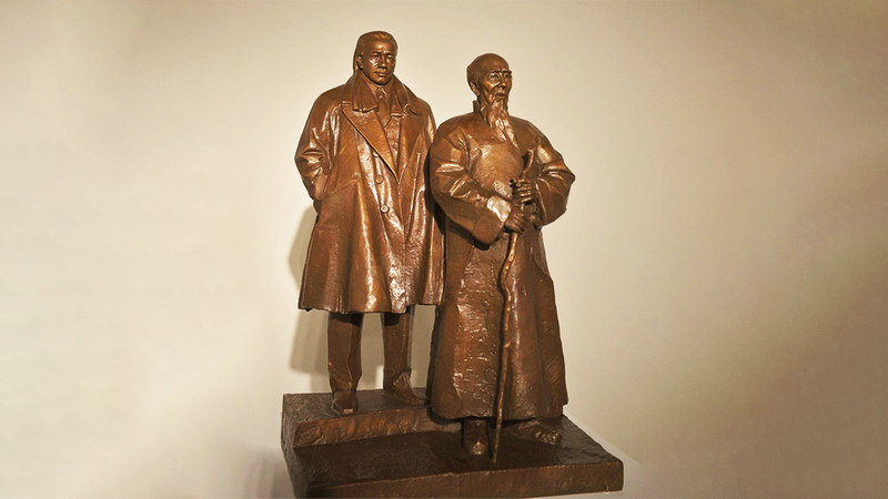 齐白石雕像,博物馆摆件,人物铜雕