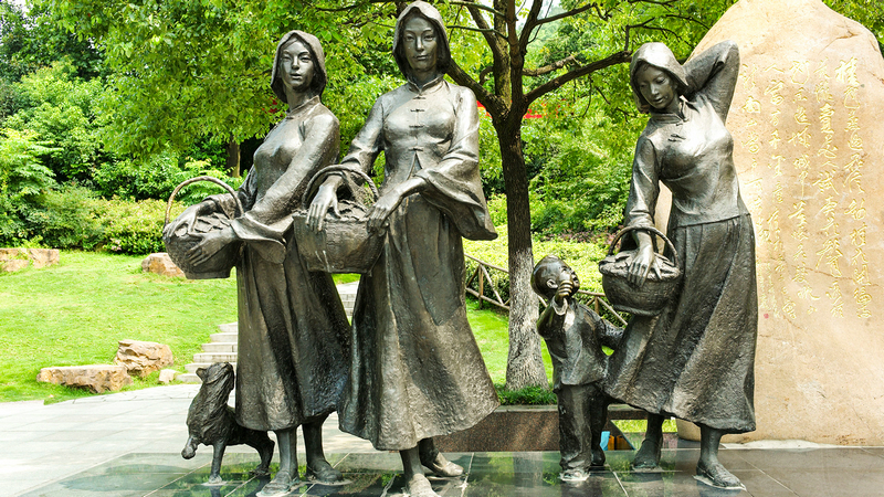 小孩雕像,历史文化雕塑,园林景观