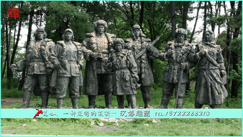 人物雕像群,红色文化雕塑,景观铜雕
