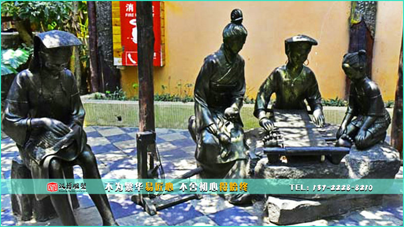 名人铜雕,铸铜雕像,步行街雕塑