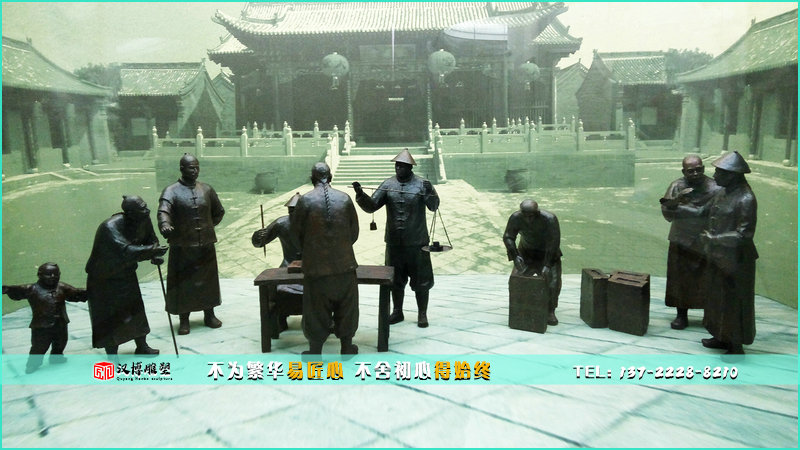 古人物铜雕,买卖人物雕像,步行街雕塑