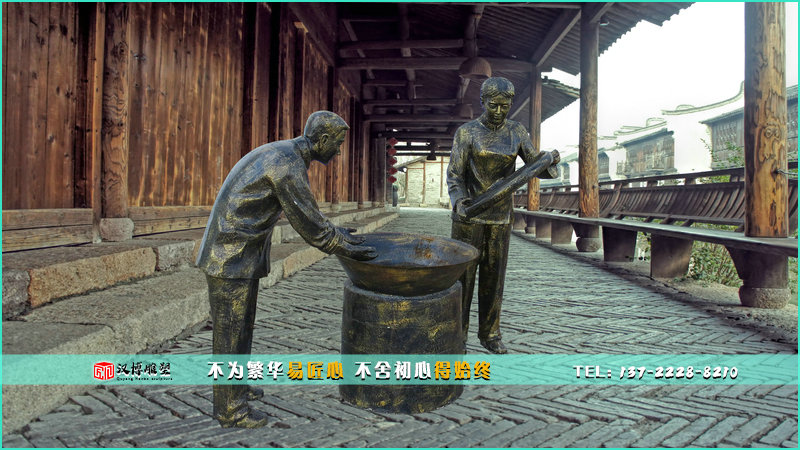 传统工艺铜雕,人物雕像,景观雕塑