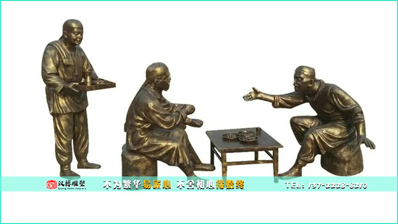现代艺术铜雕,喝酒雕像,公园雕塑