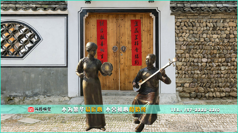音乐铜雕,演奏雕像,铸铜雕塑